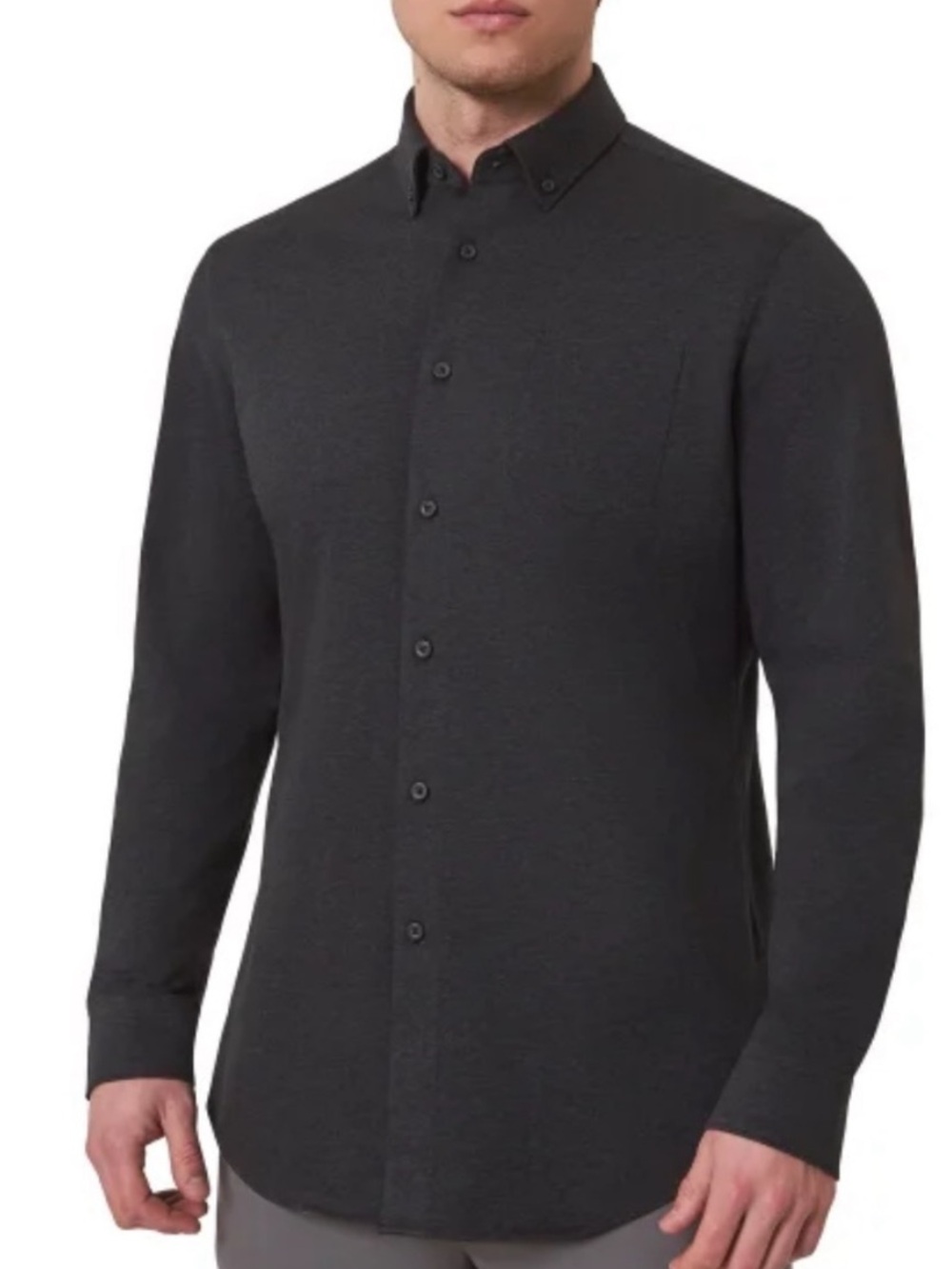 Modern Ambition Men's Long Sleeve Knit Shirt - Charcoal Large